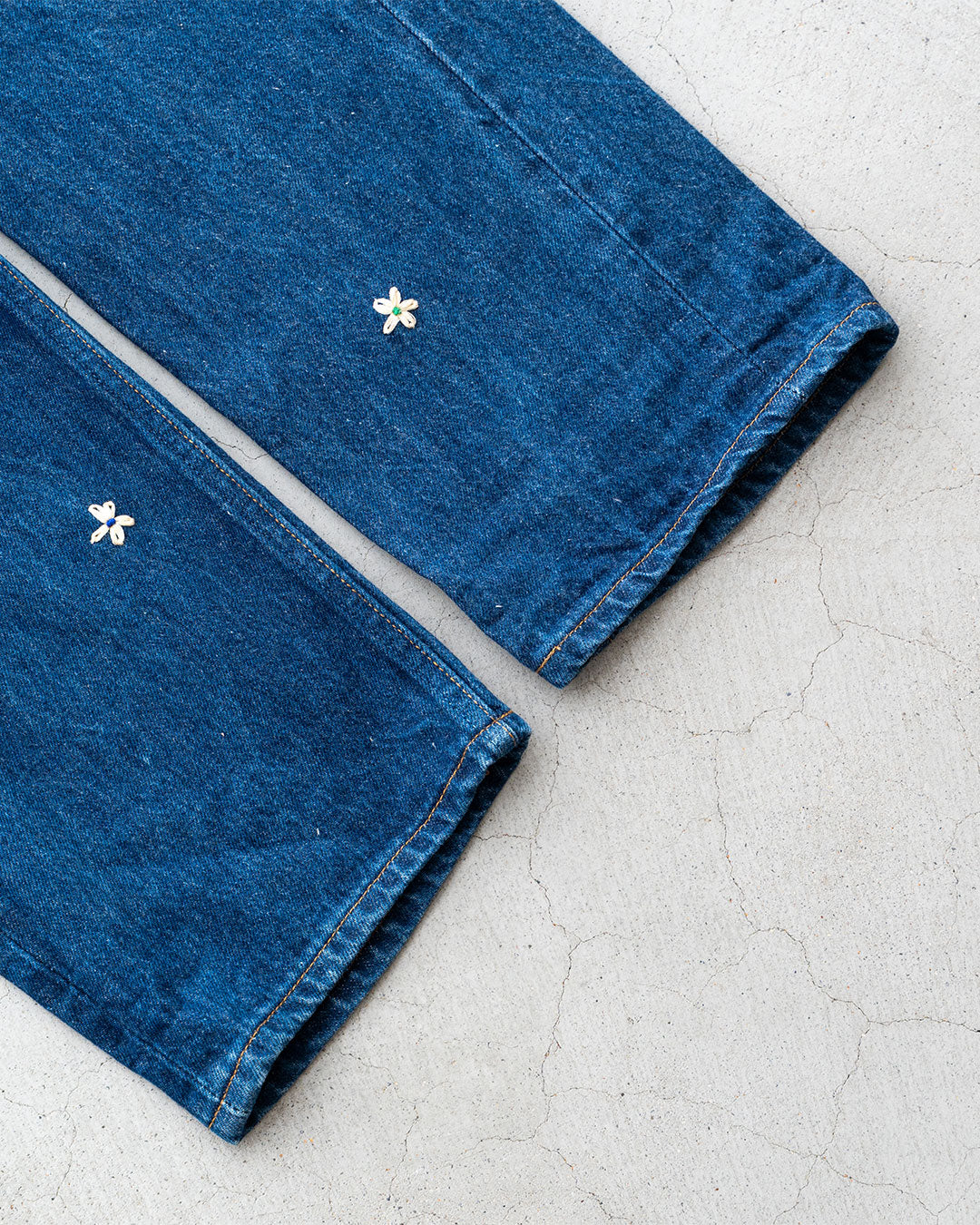 【SHANANA MIL】Used 501 Denim『Hand Embroidery Daisy』③