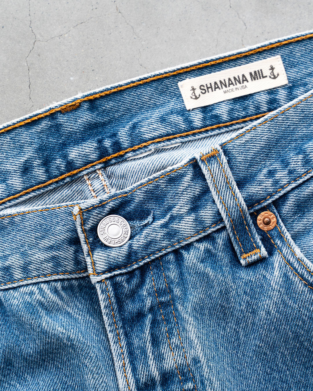 【SHANANA MIL】Used 501 Denim『Hand Embroidery Daisy』④