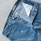 【SHANANA MIL】Used 501 Denim『Hand Embroidery Daisy』④
