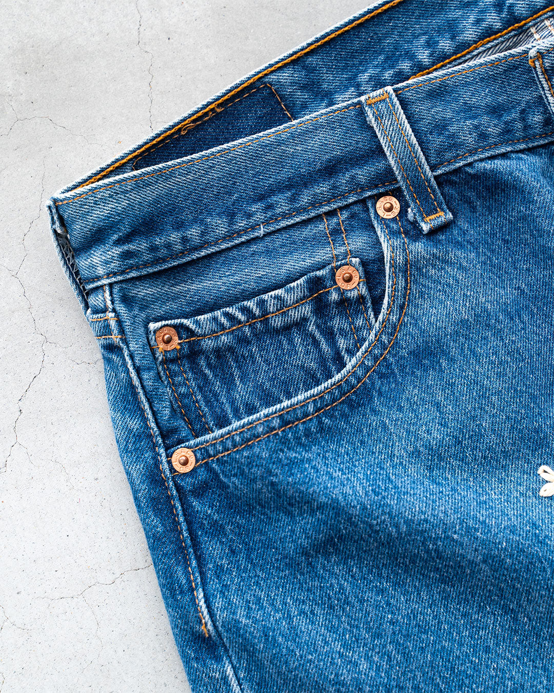 【SHANANA MIL】Used 501 Denim『Hand Embroidery Daisy』⑤