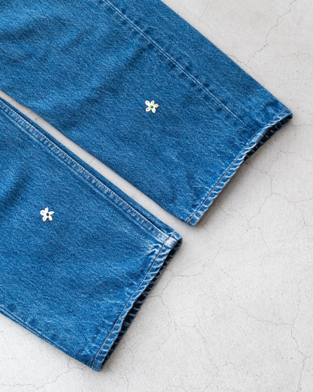 【SHANANA MIL】Used 501 Denim『Hand Embroidery Daisy』⑤