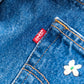 【SHANANA MIL】Used 501 Denim『Hand Embroidery Daisy』⑤
