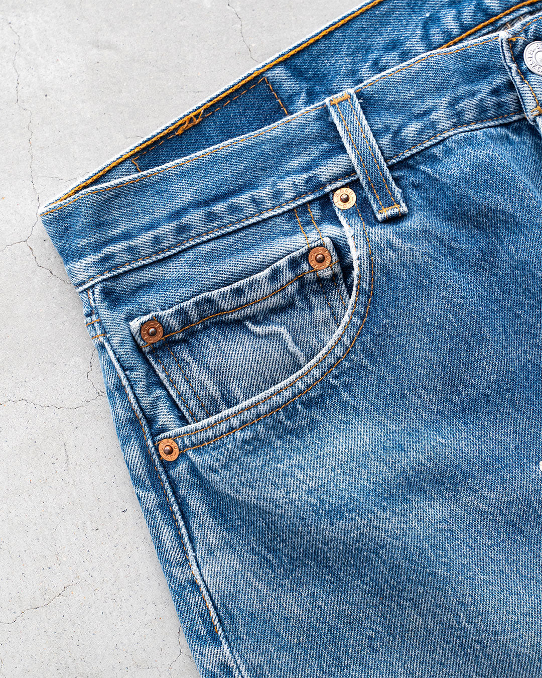 【SHANANA MIL】Used 501 Denim『Hand Embroidery Daisy』⑥