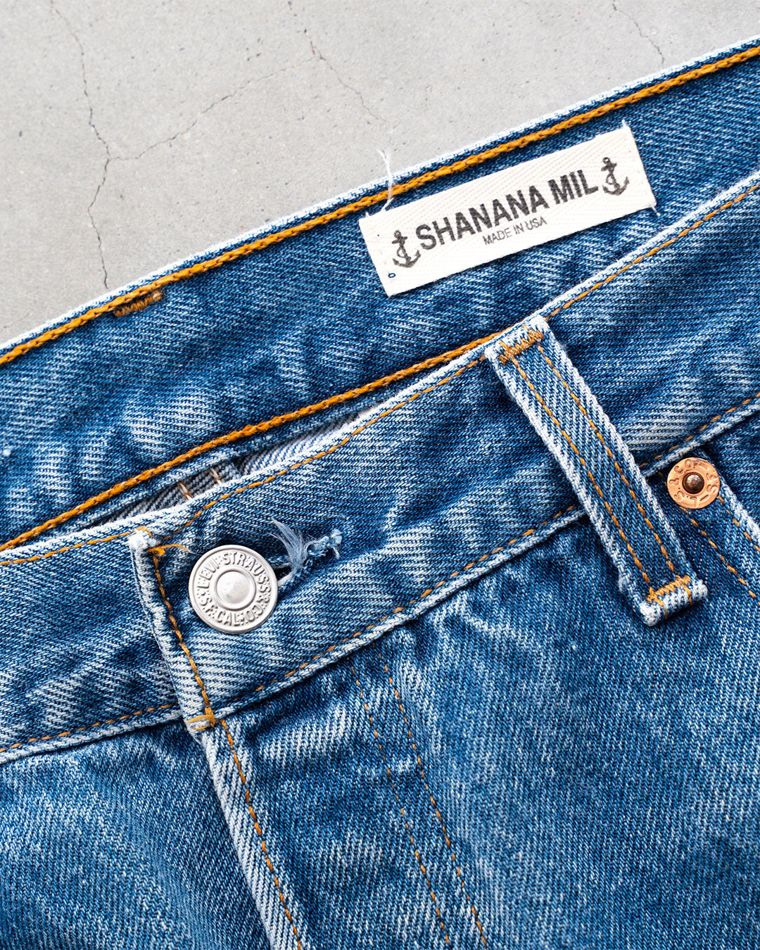 【SHANANA MIL】Used 501 Denim『Hand Embroidery Daisy』⑥