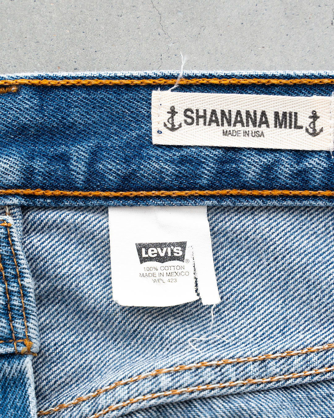 【SHANANA MIL】Used 501 Denim『Hand Embroidery Daisy』⑥