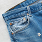 【SHANANA MIL】Used 501 Denim『Hand Embroidery Daisy』⑦