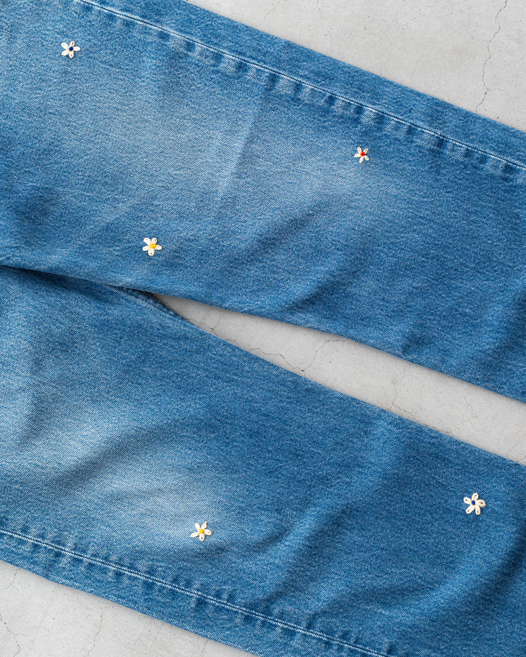 【SHANANA MIL】Used 501 Denim『Hand Embroidery Daisy』⑦