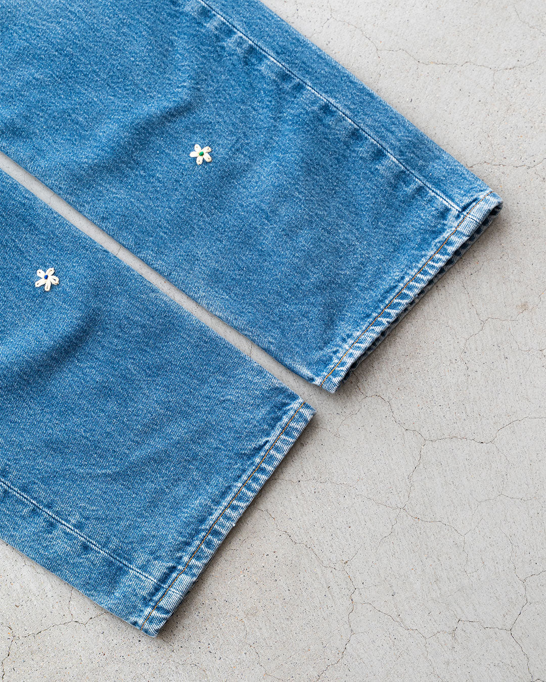 【SHANANA MIL】Used 501 Denim『Hand Embroidery Daisy』⑦
