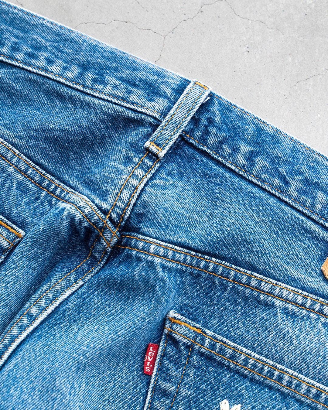 【SHANANA MIL】Used 501 Denim『Hand Embroidery Daisy』⑦