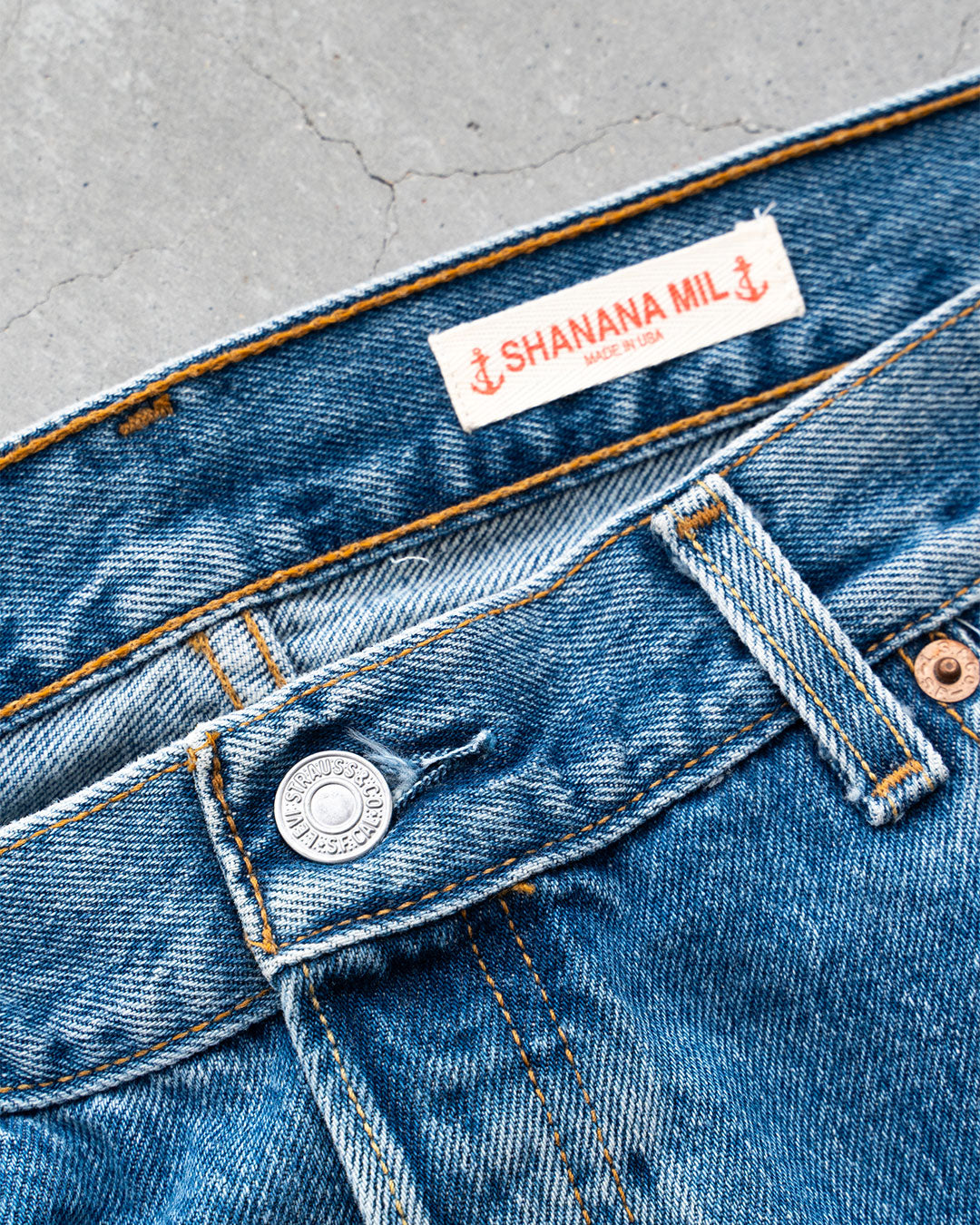 【SHANANA MIL】Used 501 Denim『Hand Embroidery Daisy』⑧