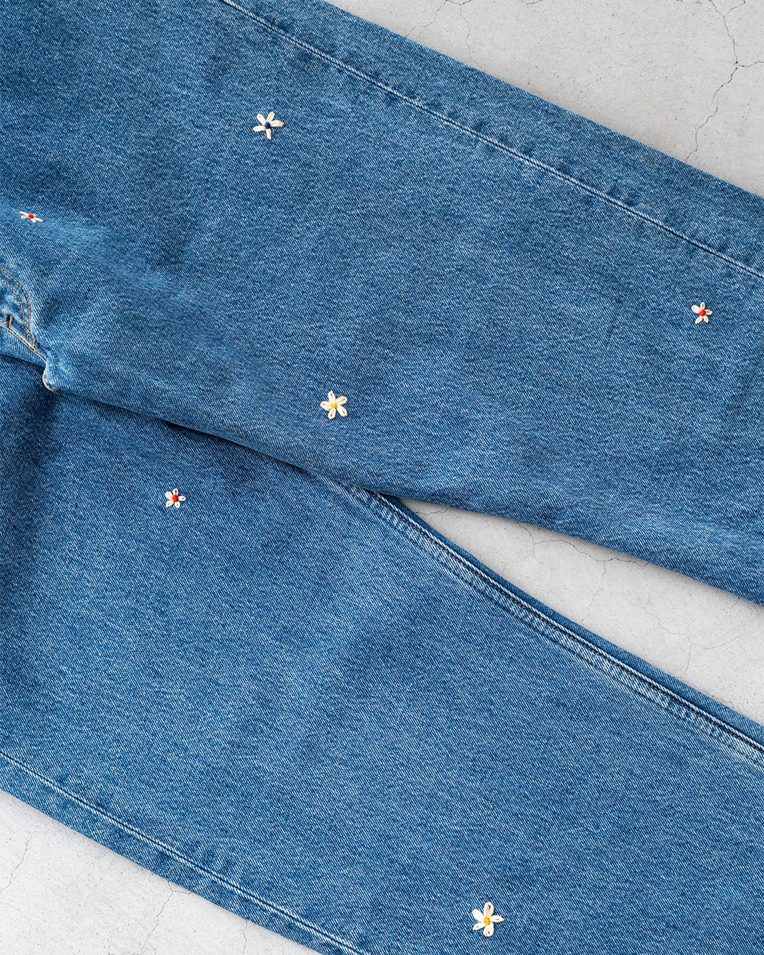 【SHANANA MIL】Used 501 Denim『Hand Embroidery Daisy』⑧