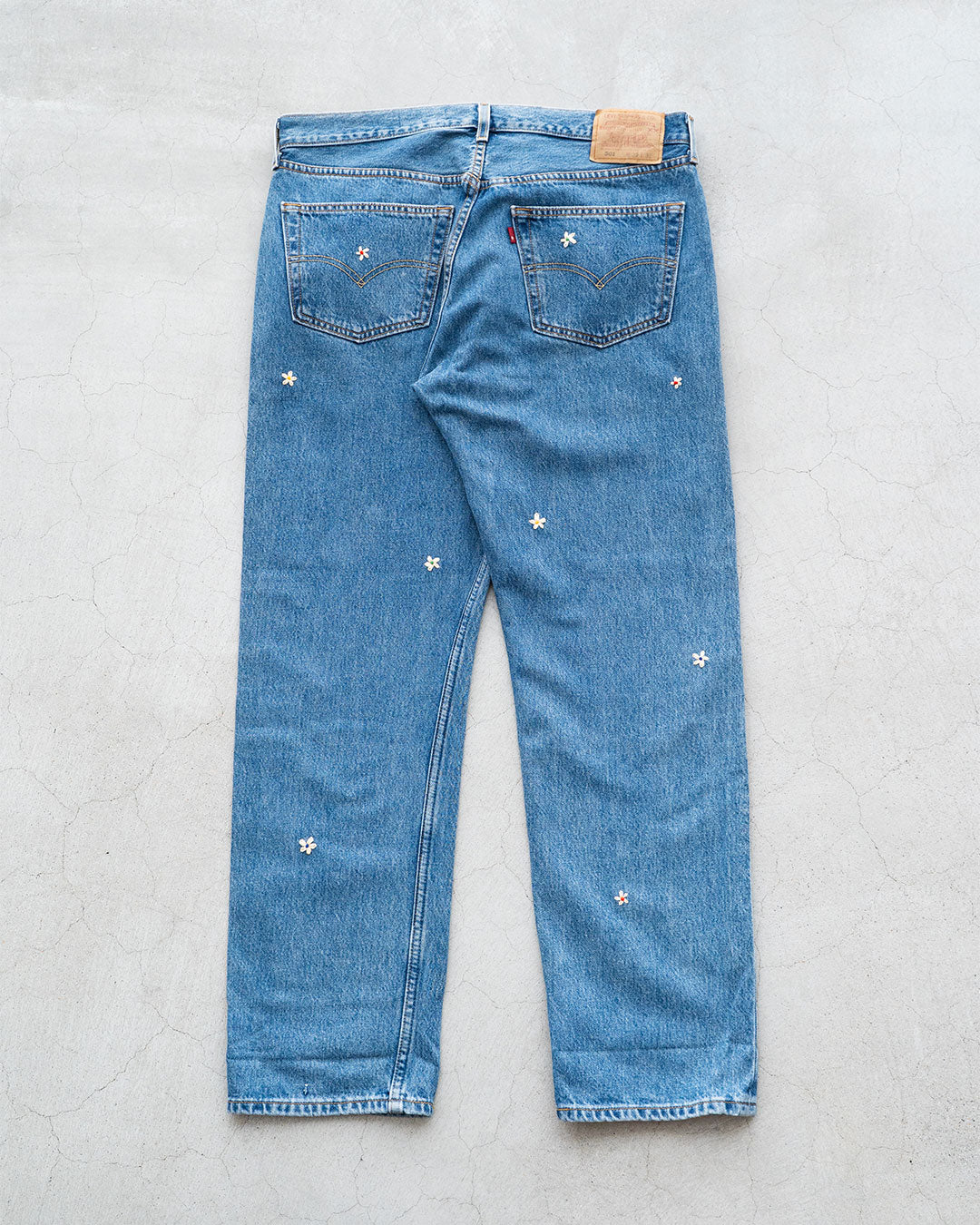 【SHANANA MIL】Used 501 Denim『Hand Embroidery Daisy』⑧