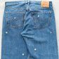 【SHANANA MIL】Used 501 Denim『Hand Embroidery Daisy』⑧