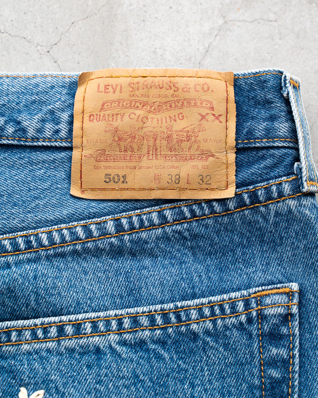 【SHANANA MIL】Used 501 Denim『Hand Embroidery Daisy』⑧