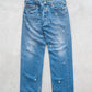 【SHANANA MIL】Used 501 Denim『Hand Embroidery Daisy』⑨