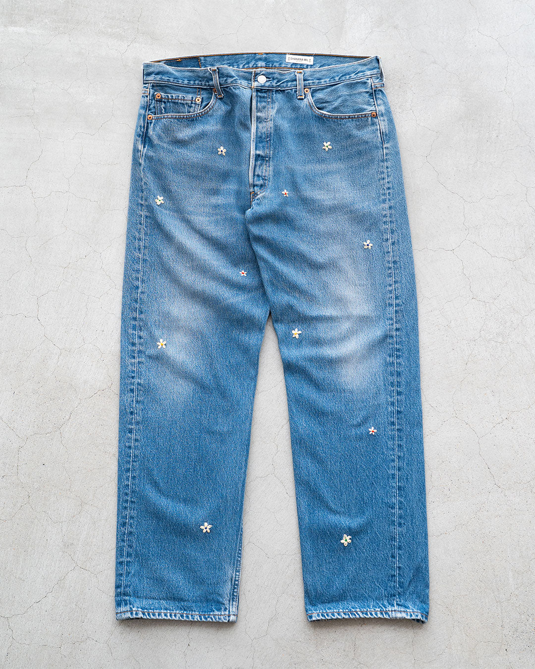 【SHANANA MIL】Used 501 Denim『Hand Embroidery Daisy』⑨