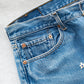 【SHANANA MIL】Used 501 Denim『Hand Embroidery Daisy』⑨