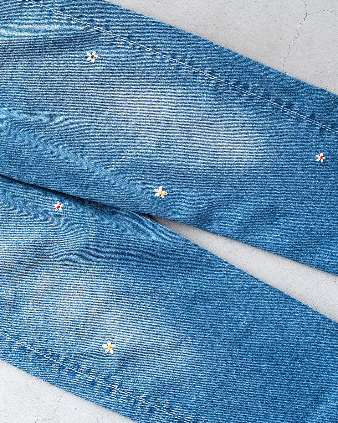 【SHANANA MIL】Used 501 Denim『Hand Embroidery Daisy』⑨