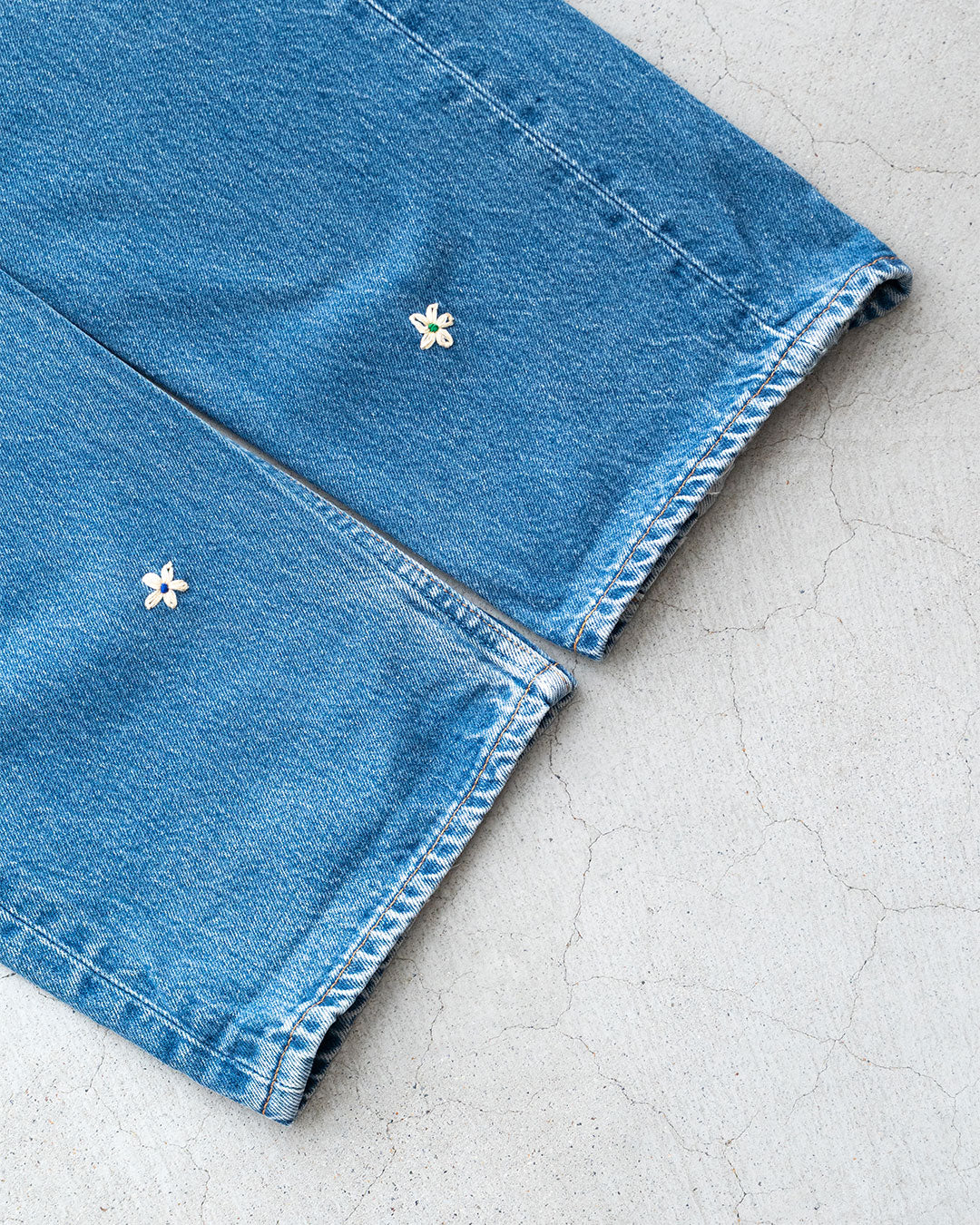 【SHANANA MIL】Used 501 Denim『Hand Embroidery Daisy』⑨