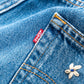 【SHANANA MIL】Used 501 Denim『Hand Embroidery Daisy』⑨