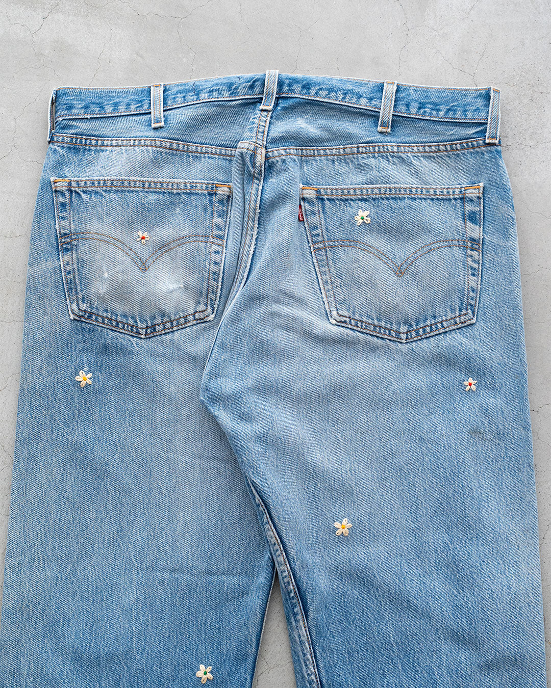 【SHANANA MIL】Used 501 Denim『Hand Embroidery Daisy』⑩