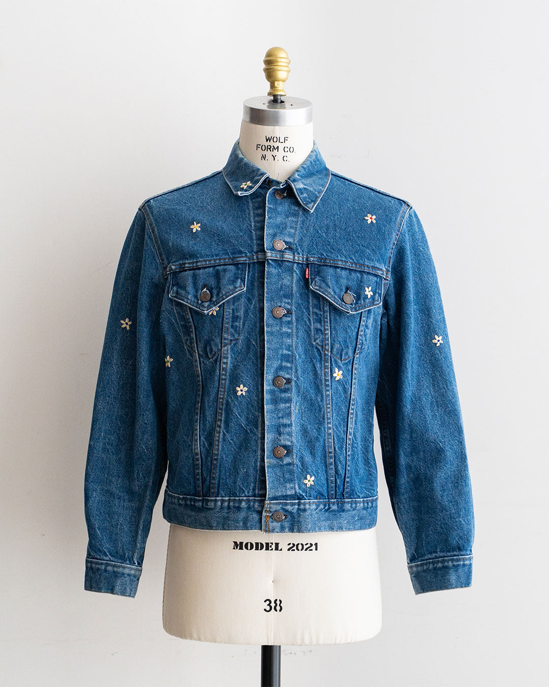【SHANANA MIL】Used 70505 Denim Jacket 『Hand Embroidery Daisy』 made in USA ①