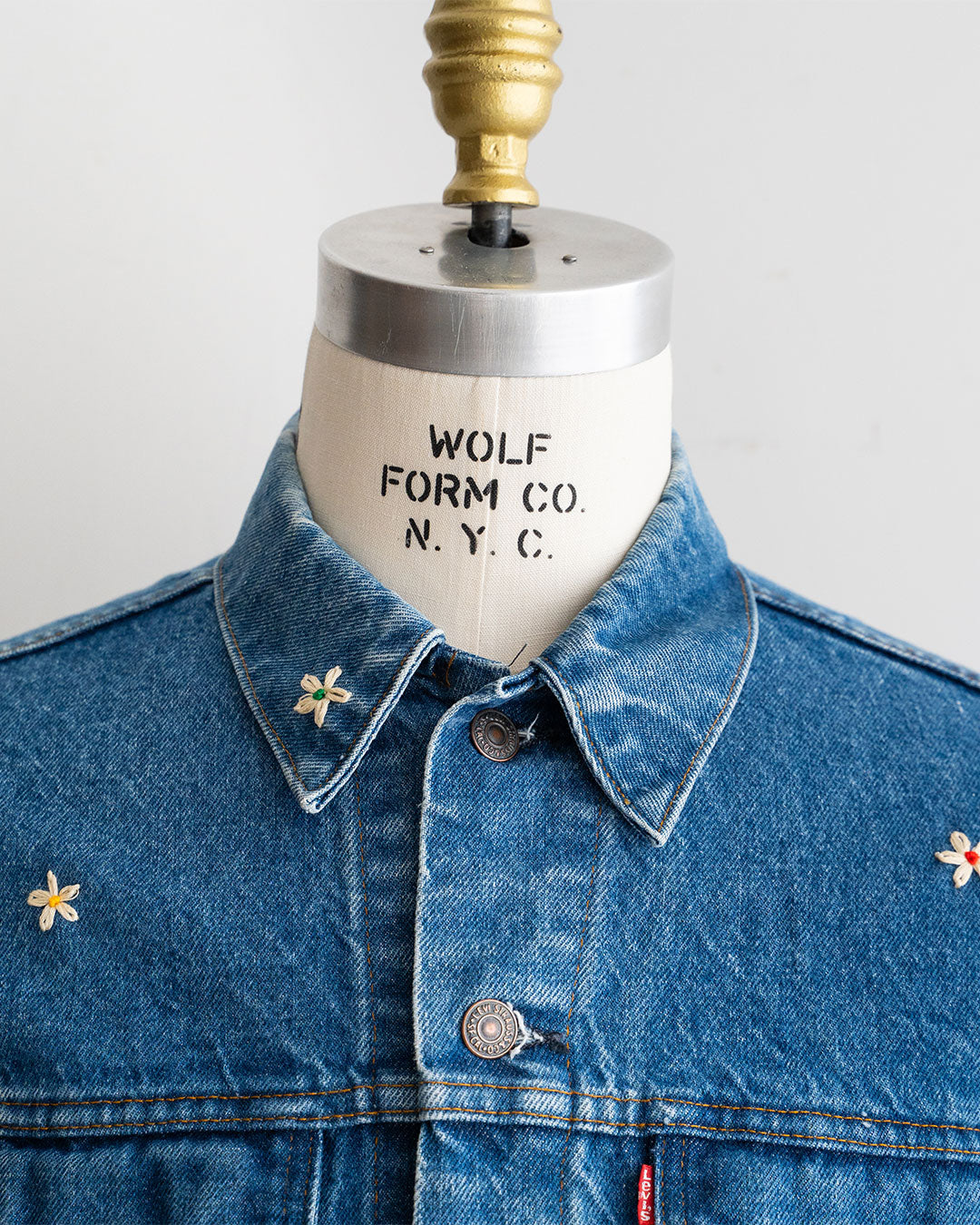【SHANANA MIL】Used 70505 Denim Jacket 『Hand Embroidery Daisy』 made in USA ①