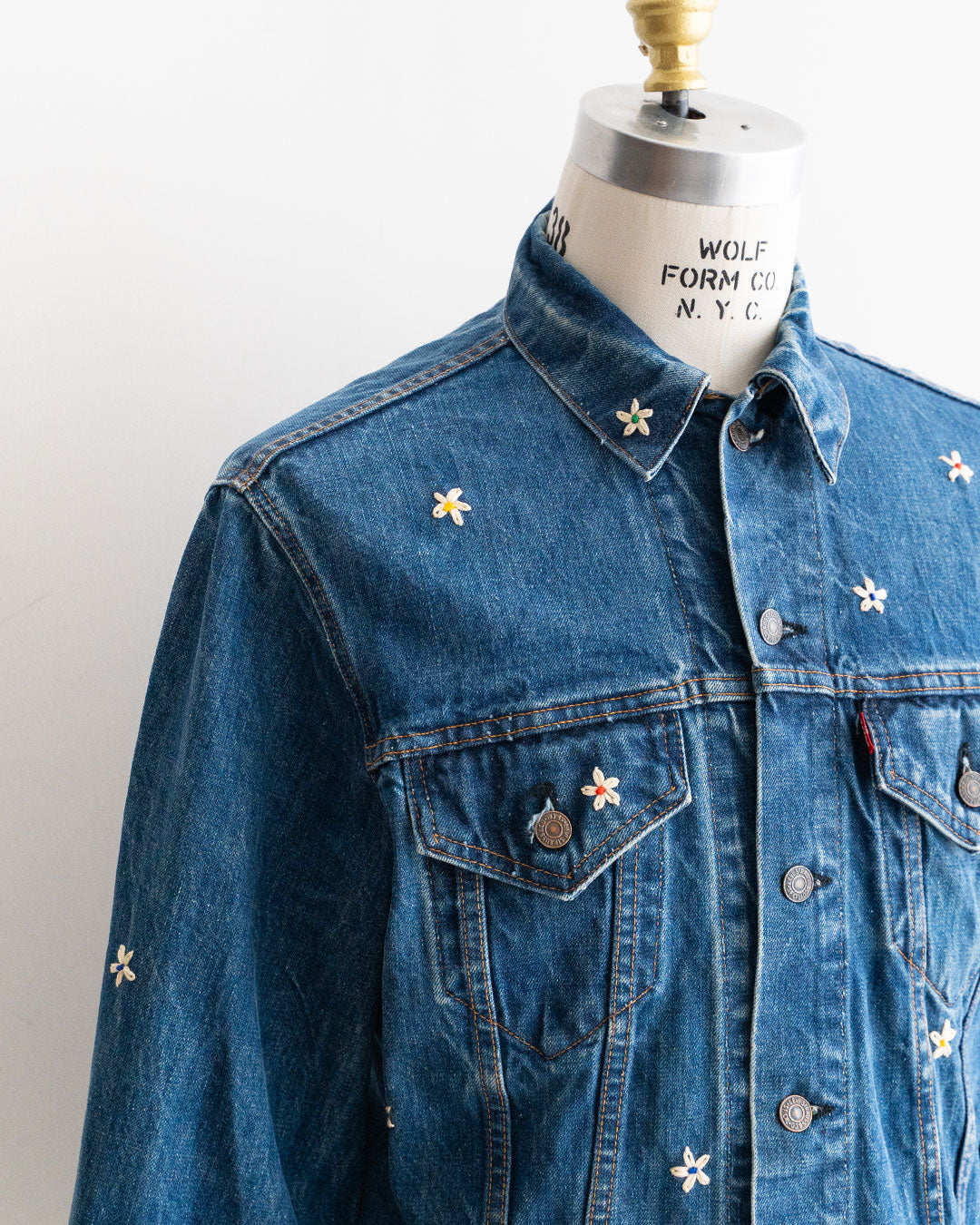 【SHANANA MIL】Used 70505 Denim Jacket 『Hand Embroidery Daisy』made in USA ②