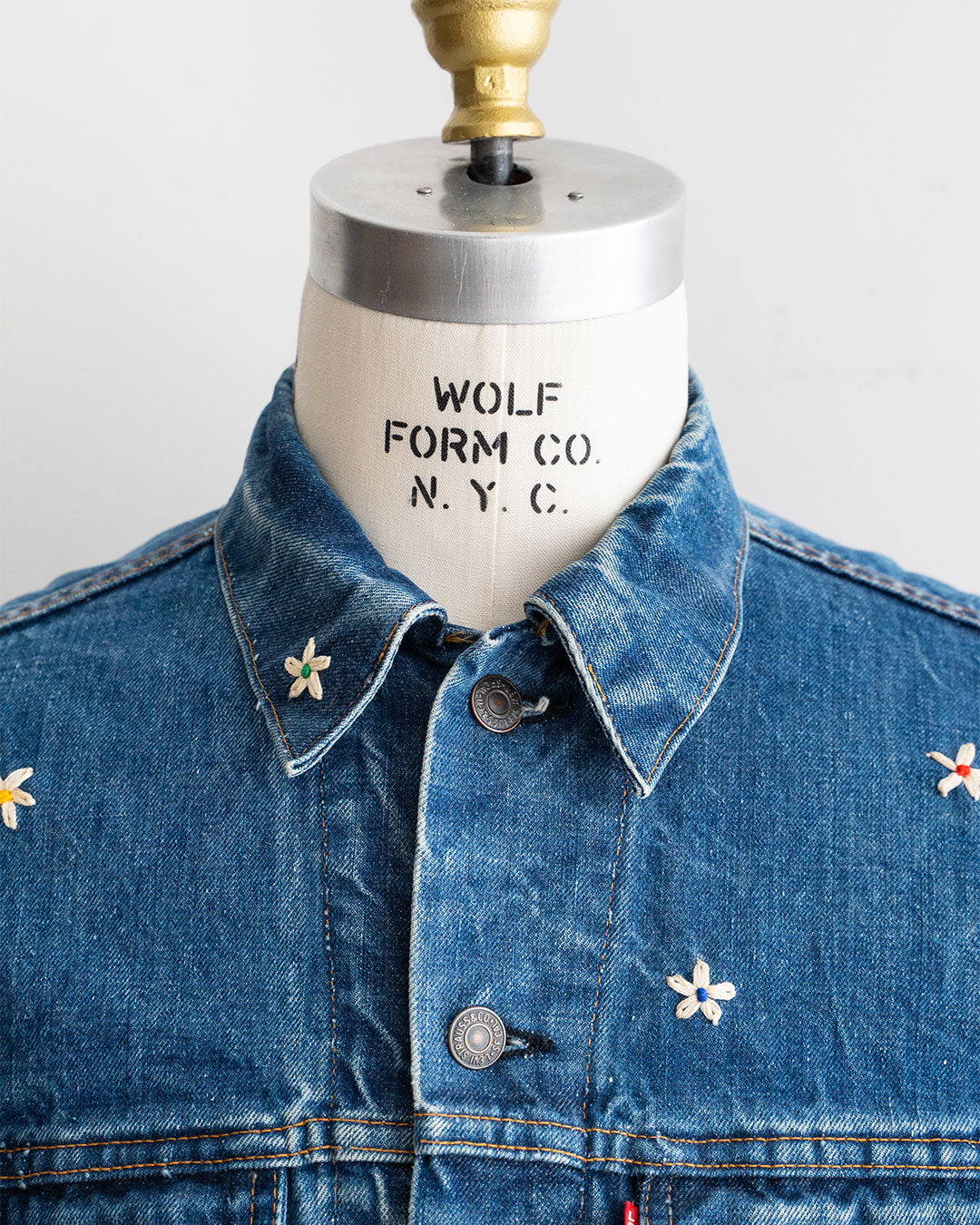 【SHANANA MIL】Used 70505 Denim Jacket 『Hand Embroidery Daisy』made in USA ②
