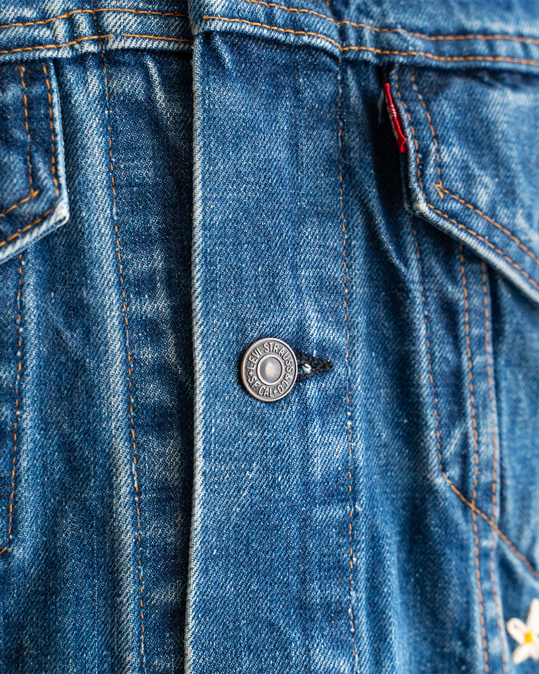 【SHANANA MIL】Used 70505 Denim Jacket 『Hand Embroidery Daisy』made in USA ②
