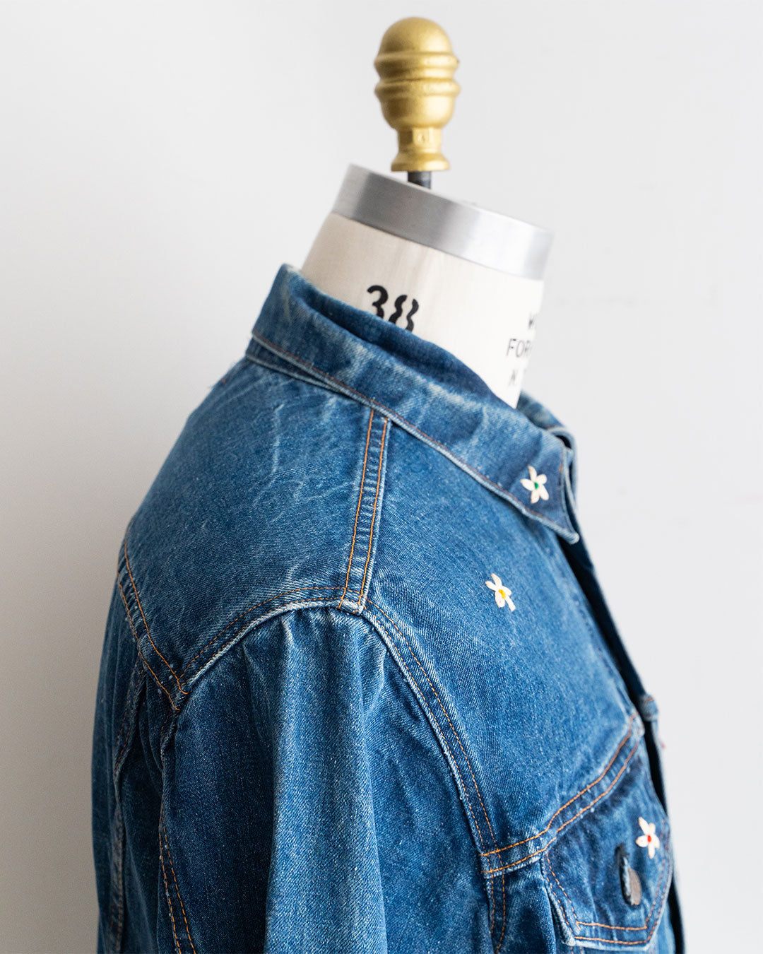 【SHANANA MIL】Used 70505 Denim Jacket 『Hand Embroidery Daisy』made in USA ②