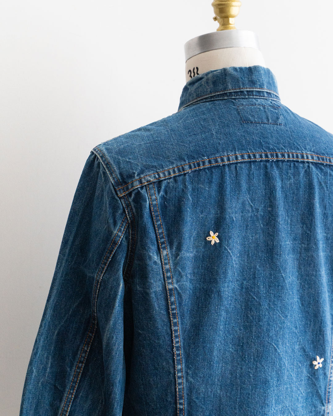 【SHANANA MIL】Used 70505 Denim Jacket 『Hand Embroidery Daisy』made in USA ②