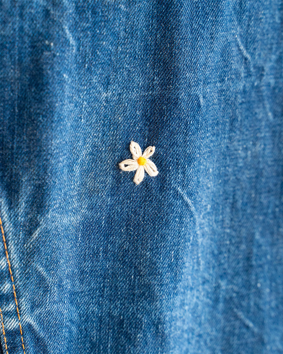 【SHANANA MIL】Used 70505 Denim Jacket 『Hand Embroidery Daisy』made in USA ②
