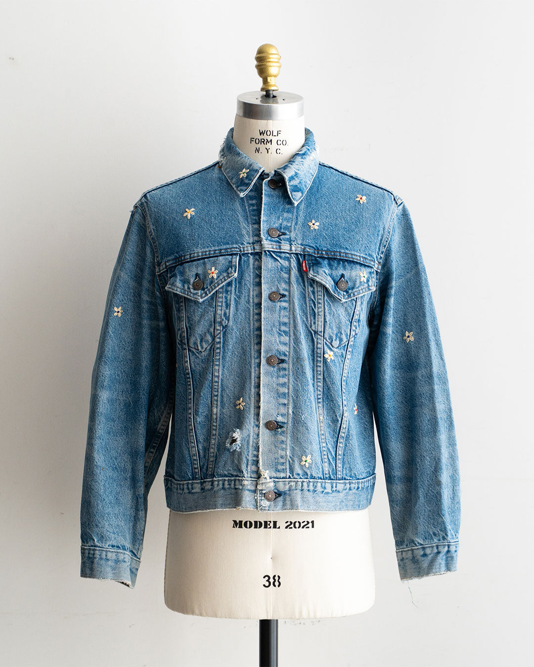 【SHANANA MIL】Used 70505 Denim Jacket 『Hand Embroidery Daisy』made in USA ③