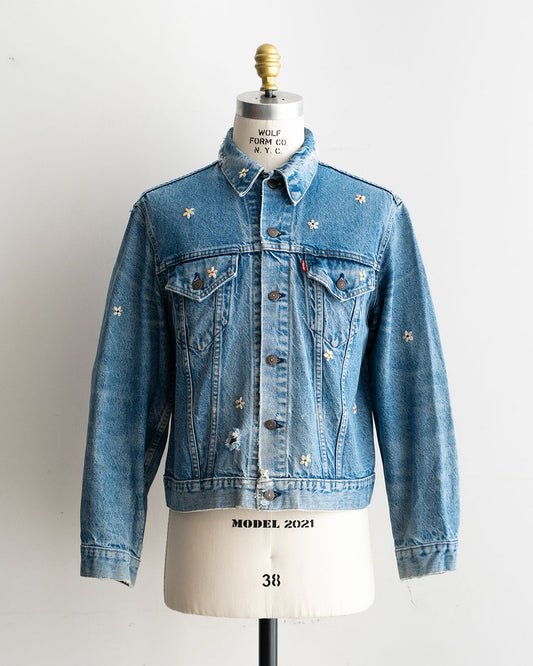 【SHANANA MIL】Used 70505 Denim Jacket 『Hand Embroidery Daisy』made in USA ③