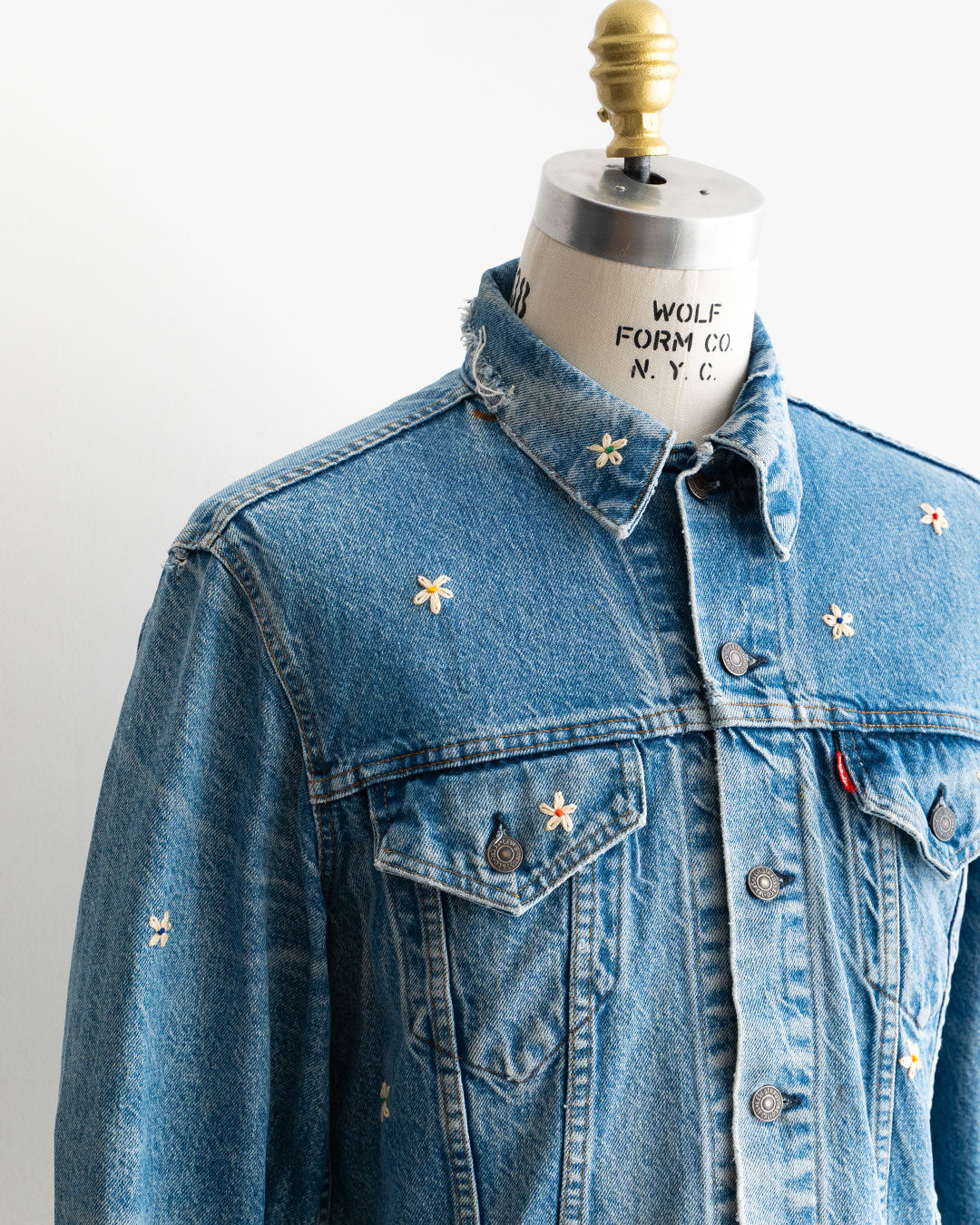 【SHANANA MIL】Used 70505 Denim Jacket 『Hand Embroidery Daisy』made in USA ③
