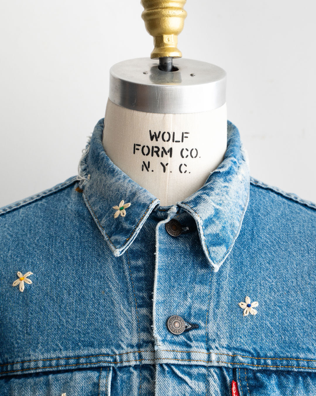 【SHANANA MIL】Used 70505 Denim Jacket 『Hand Embroidery Daisy』made in USA ③