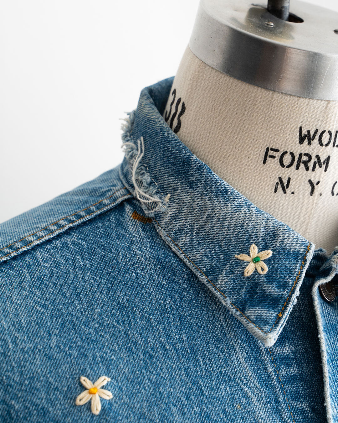 【SHANANA MIL】Used 70505 Denim Jacket 『Hand Embroidery Daisy』made in USA ③