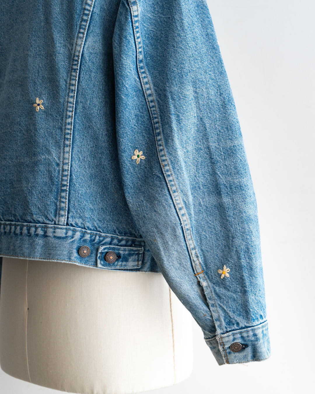 【SHANANA MIL】Used 70505 Denim Jacket 『Hand Embroidery Daisy』made in USA ③
