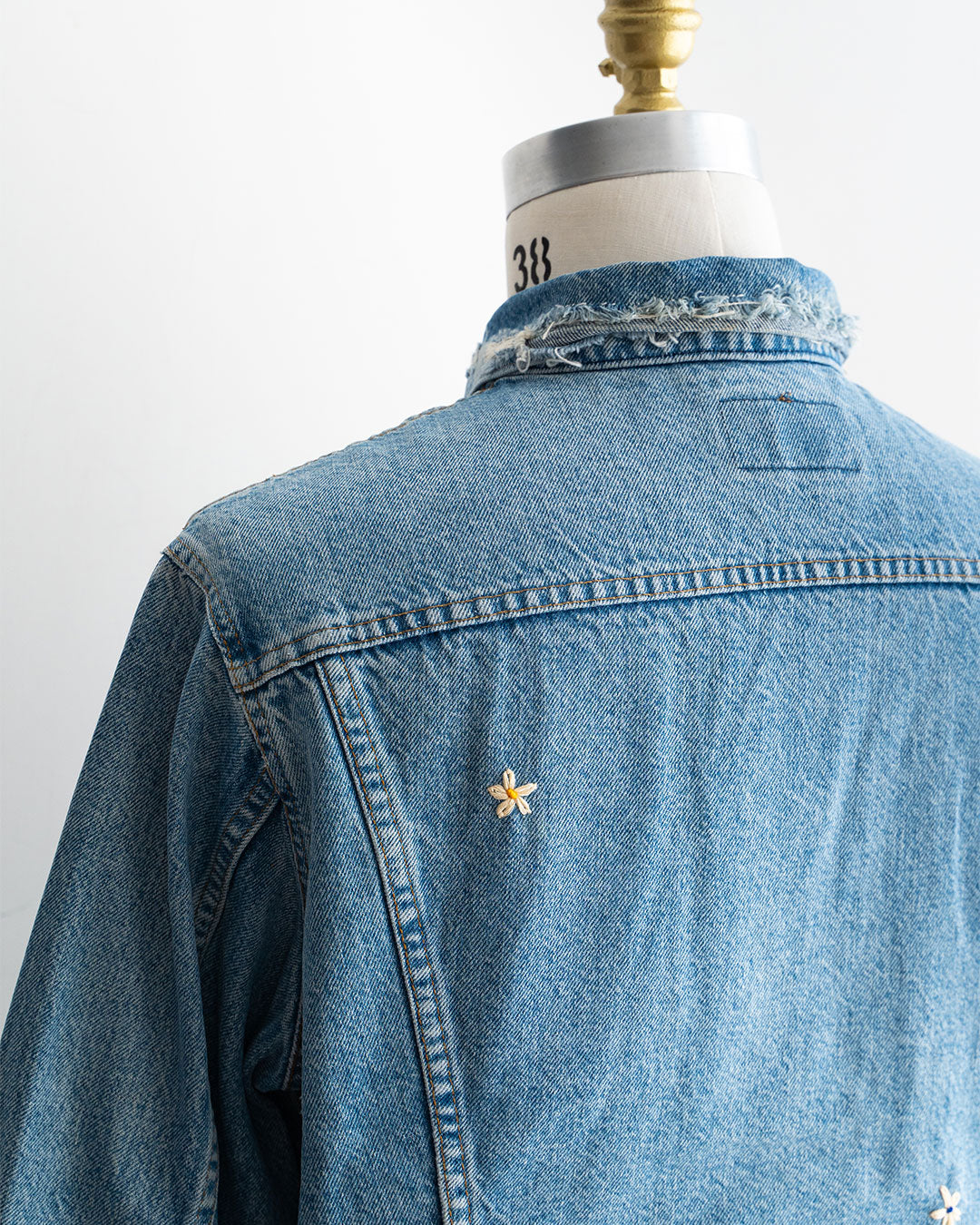 【SHANANA MIL】Used 70505 Denim Jacket 『Hand Embroidery Daisy』made in USA ③