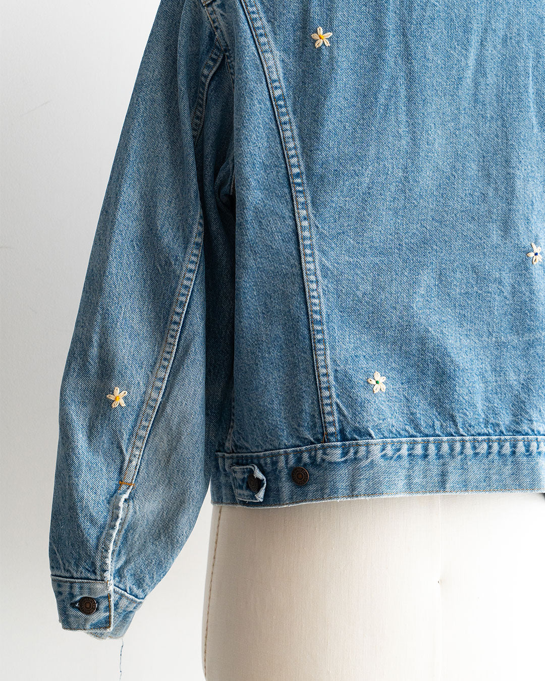 【SHANANA MIL】Used 70505 Denim Jacket 『Hand Embroidery Daisy』made in USA ③