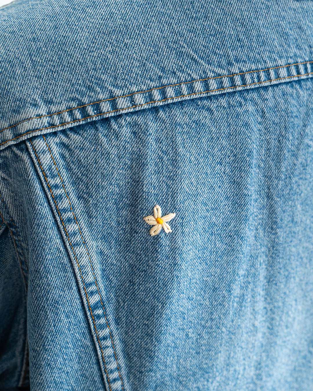 【SHANANA MIL】Used 70505 Denim Jacket 『Hand Embroidery Daisy』made in USA ③