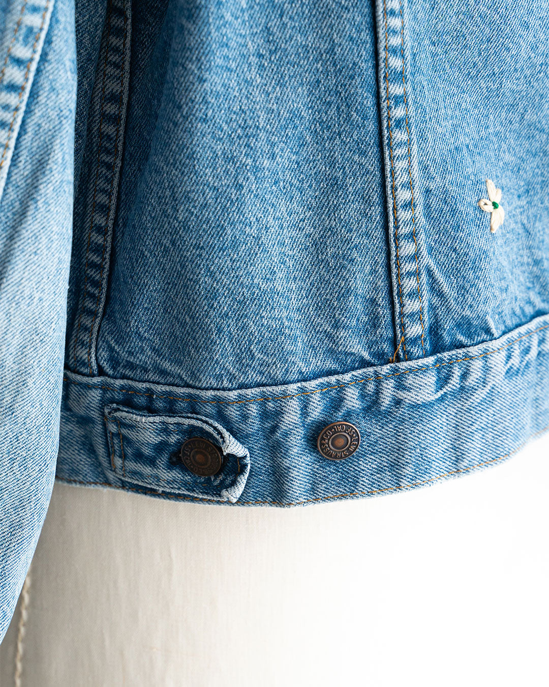 【SHANANA MIL】Used 70505 Denim Jacket 『Hand Embroidery Daisy』made in USA ③