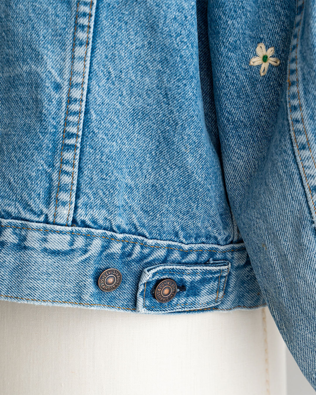 【SHANANA MIL】Used 70505 Denim Jacket 『Hand Embroidery Daisy』made in USA ③