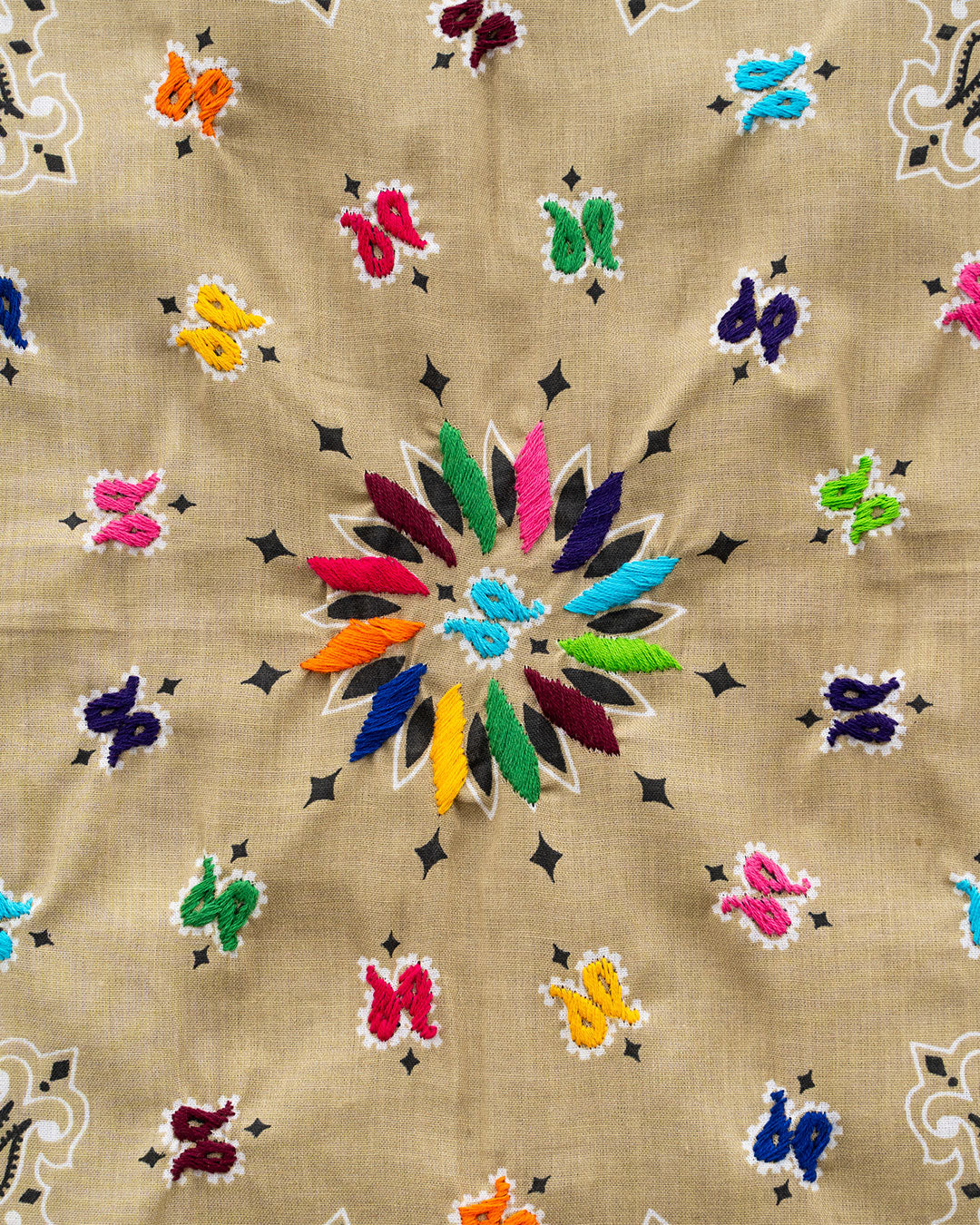 【Oaxaca】 Hand Embroidered Bandana 『made in USA』