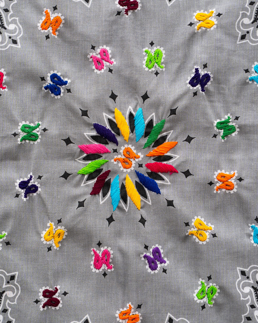 【Oaxaca】 Hand Embroidered Bandana 『made in USA』
