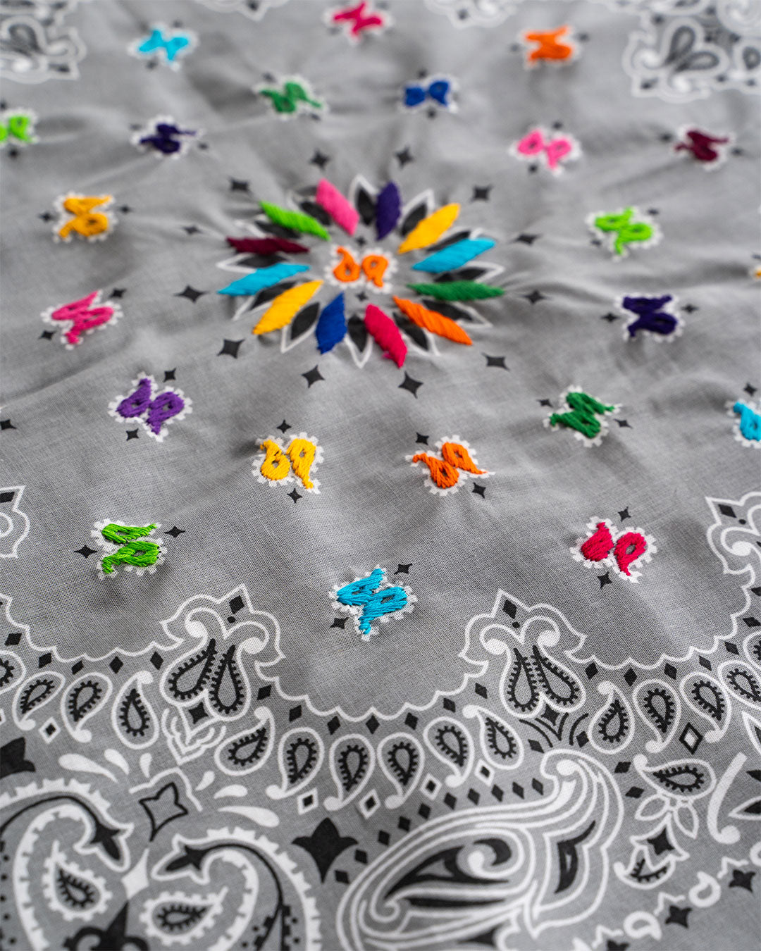 【Oaxaca】 Hand Embroidered Bandana 『made in USA』