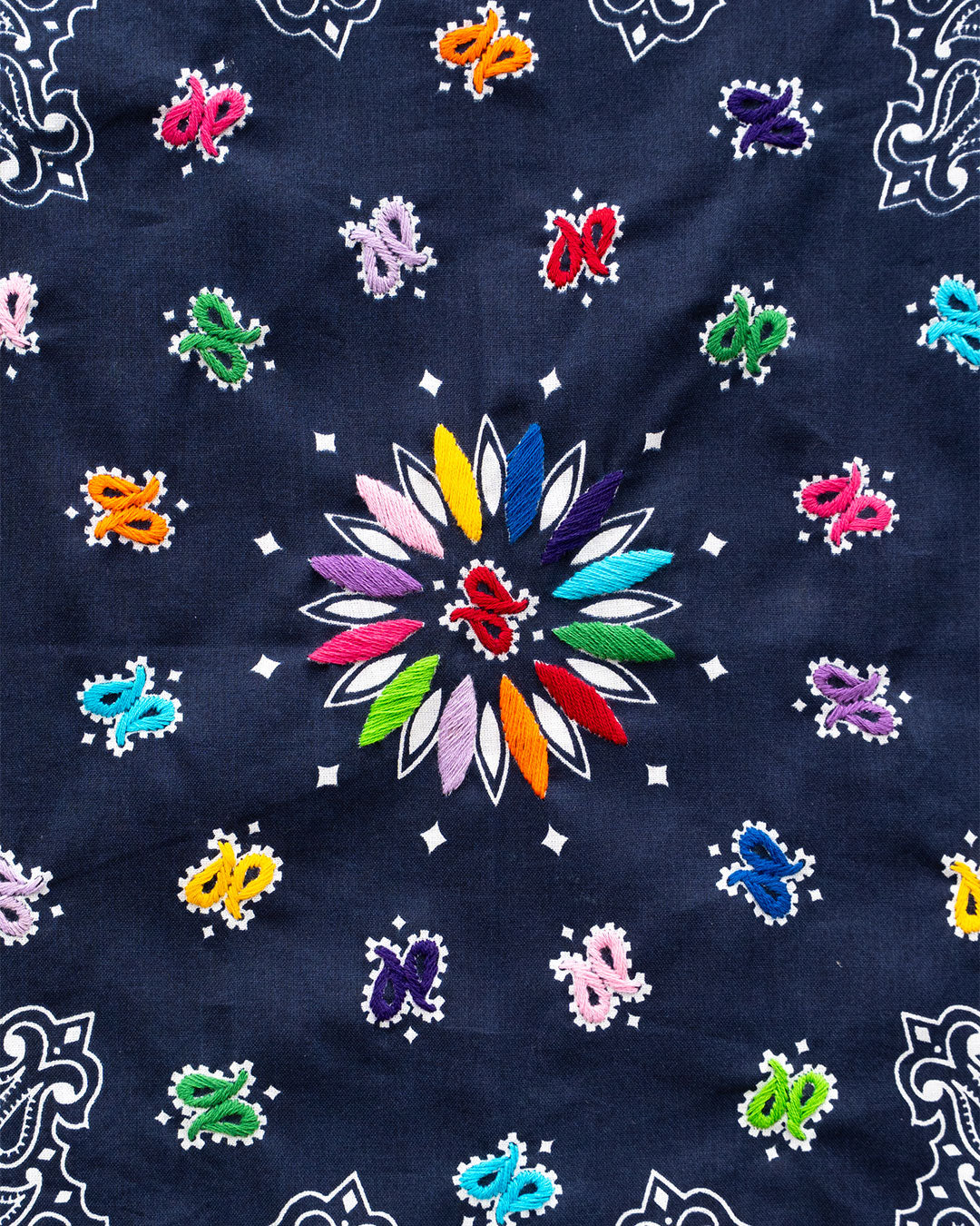 【Oaxaca】 Hand Embroidered Bandana 『made in USA』