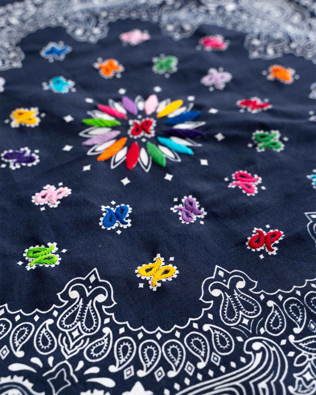 【Oaxaca】 Hand Embroidered Bandana 『made in USA』