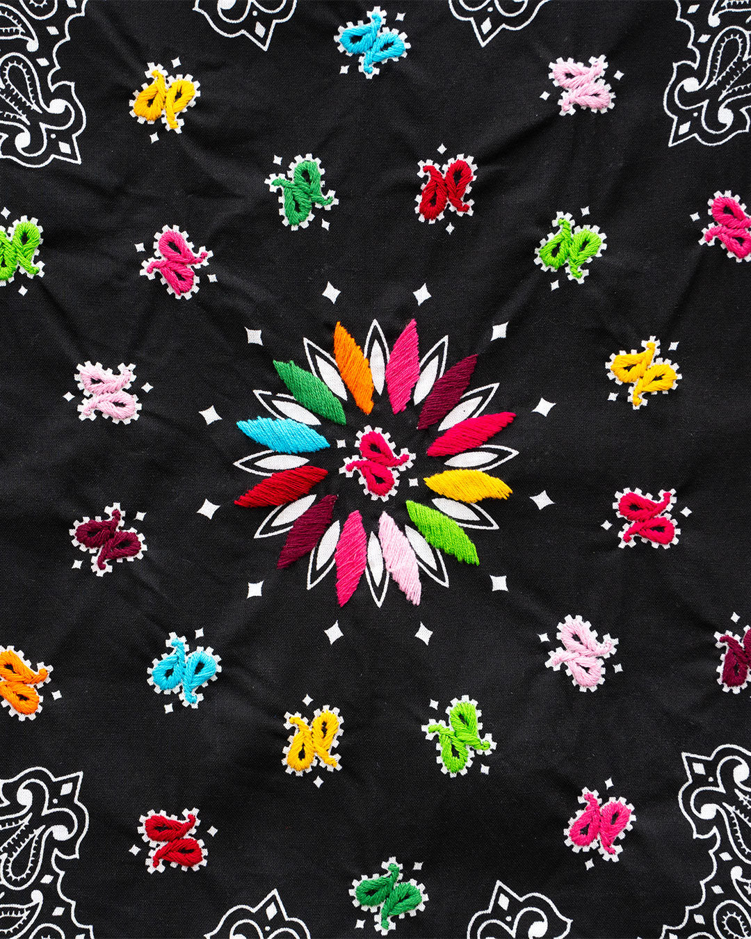 【Oaxaca】 Hand Embroidered Bandana 『made in USA』
